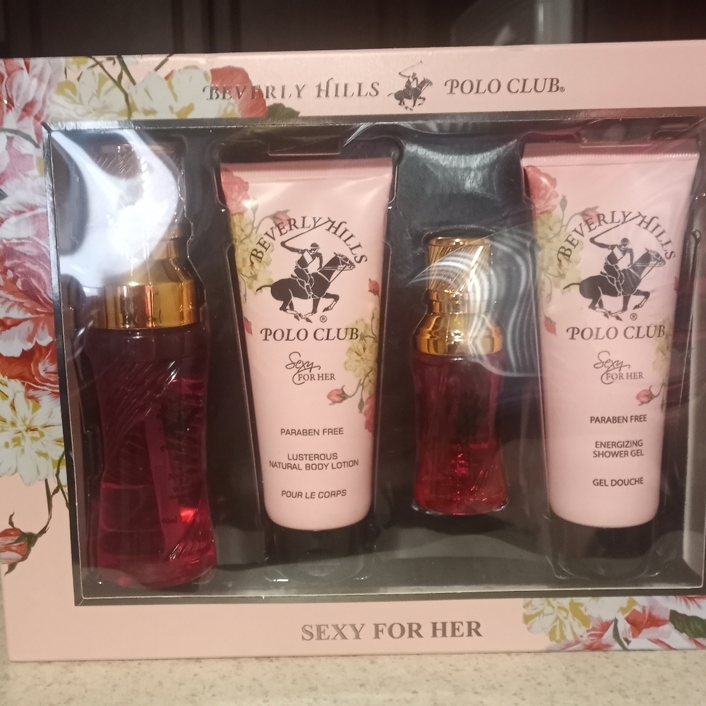 Beverly Hills Polo Club Sexy For Her Body Wash Set - Pink and Gold